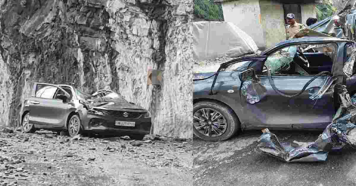 Chamoli News Live: boulder fell on the car of devotees returning from Badrinath Dham woman lost life
