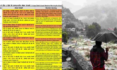 Uttarakhand Weather Forecast News rain alert IMD 2025 june month