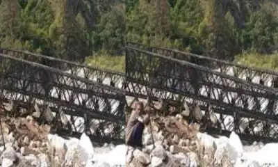 Uttarakhand news: 60 mtr valley bridge broken in tharali chamoli garhwal today.