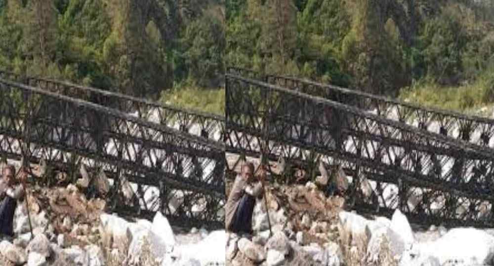 Uttarakhand news: 60 mtr valley bridge broken in tharali chamoli garhwal today.