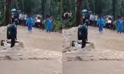 ramnagar heavy rain panyali nala bike washed away news today
