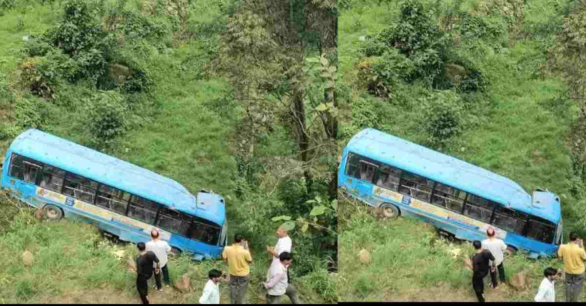 Mandi Himachal roadways bus accident sarkaghat HRTC today