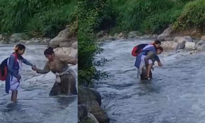 Chamoli School Girl tanisha rawat viral video News Bridge Issue chamtoli nala Narayanbagar