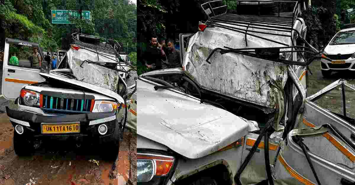 heavy bolder fell into max accident landslide kotdwar dugdda pauri Garhwal news today