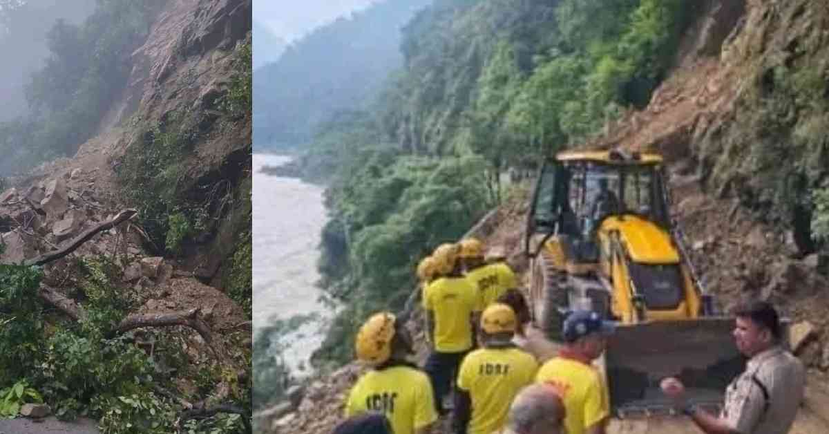 rishikesh neelkanth road block landslide track accident fell into ganga river 2 missing latest news today