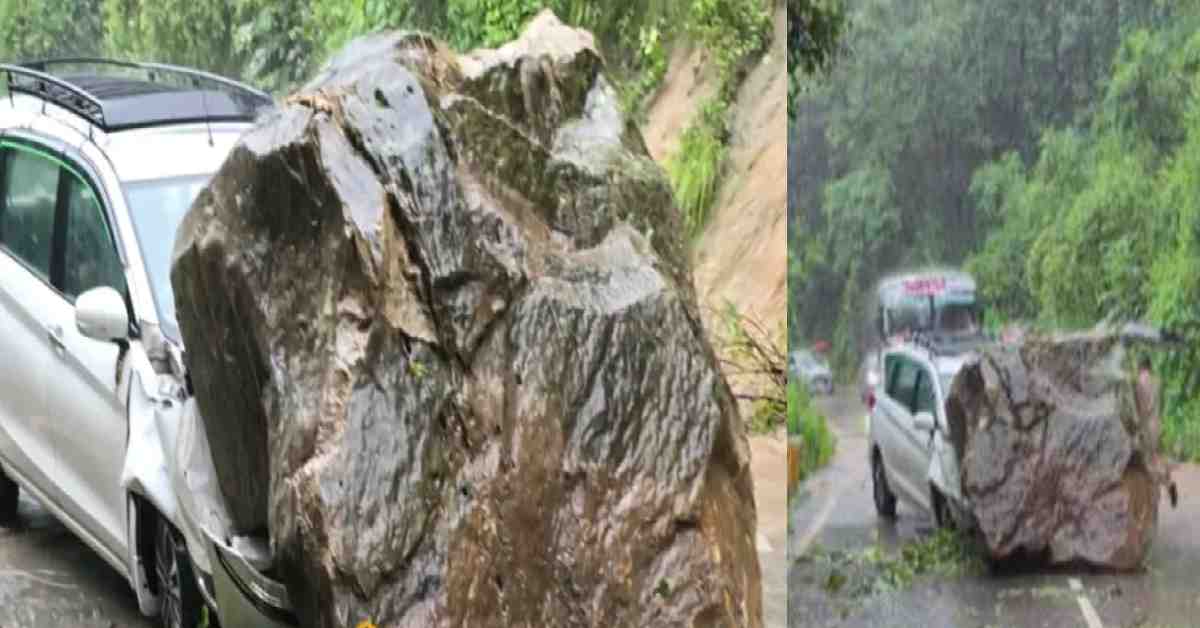 nainital haldwani highway dogaon texy car accident boulder landslide news today