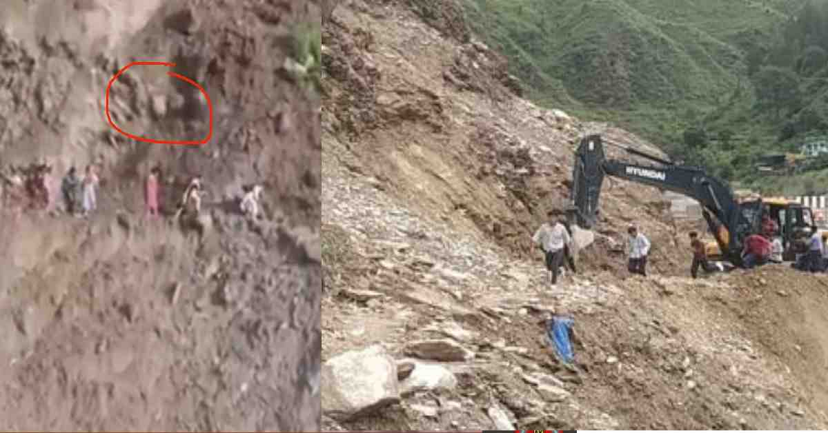 boulder fell into kwarab qurab NH road block closed teacher save from ditch almora highway news today