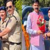 Bageshwar police incharge constable welcomed BJP mahamantri kundan parihar on duty viral photo SP Order inquiry uttarakhand live news today