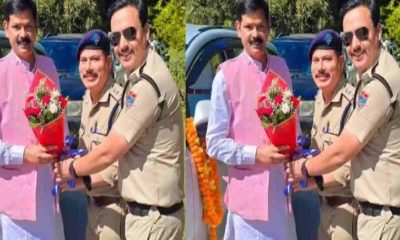 Bageshwar police incharge constable welcomed BJP mahamantri kundan parihar on duty viral photo SP Order inquiry uttarakhand live news today