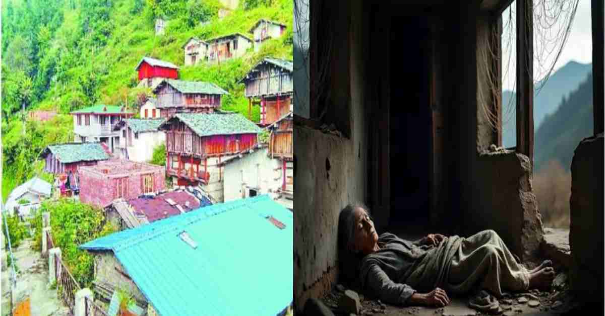 only 3 people left in Kadai Lwegarh village another village carry dead body of women due to migration Rudraprayag Uttarakhand latest news