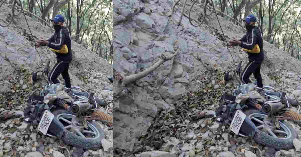 father died son injured bike fell into ditch mussoorie dehradun road Accident Uttarakhand news today