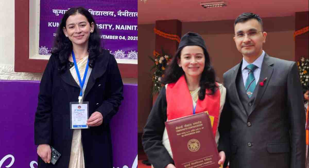 Lohaghat Dr. vineeta Mahar dev got PHD degree from kumaun University Convocation 2025