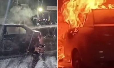 fire on car near petrol pump ISBT niranjanpur mandi dehradun today driver saved himself by jumping uttarakhand latest news live