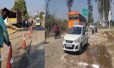 After CM Dhami reprimand, Khatima Majhola NH national highway improvement work started uttarakhand latest news today