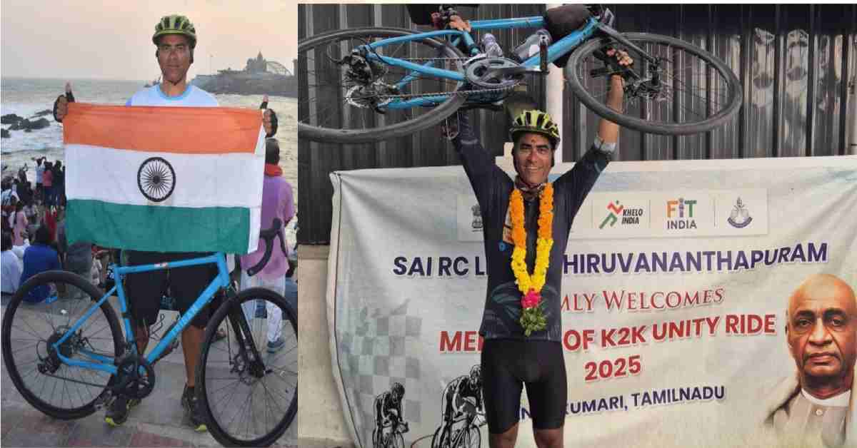 Sunil Kanwal of Haldwani Bageshwar cycle rally 4249 km from Kashmir to Kanyakumari uttarakhand latest news today