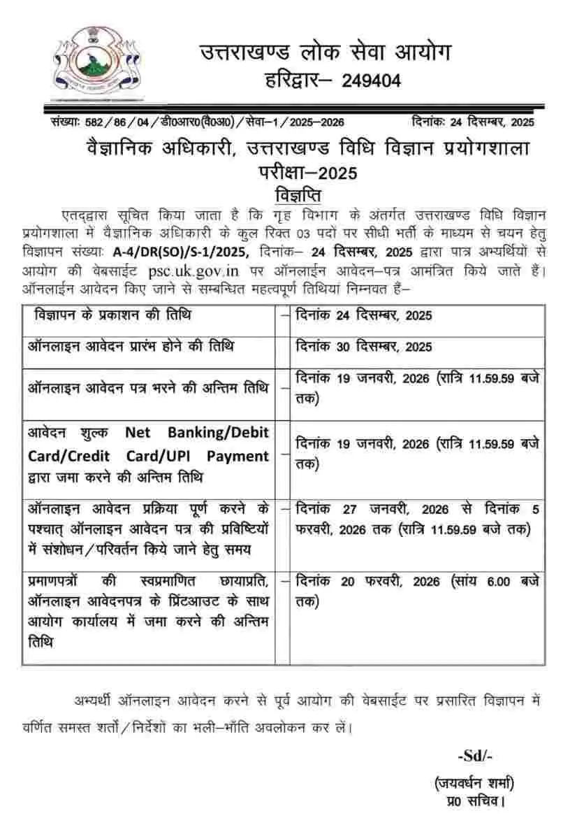UKPSC Uttarakhand Govt Job 2025: उत्तराखण्ड दो न‌ई भर्ती निकली जल्द करें आवेदन