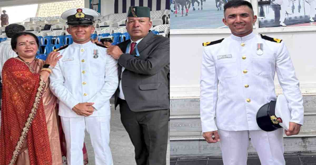 Suraj Mehra of berinag Pithoragarh Sub Lieutenant Indian Navy, passed NDA exam first attempt passout INA Ezhimala, Kerala uttarakhand live news today