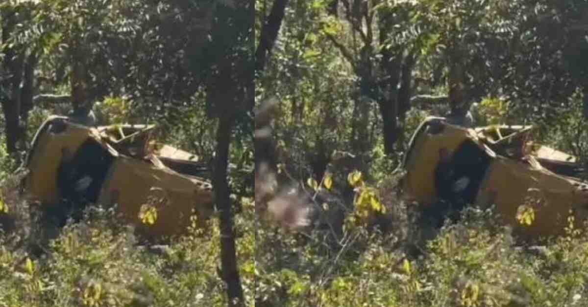school bus fell into ditch in sahaspur dehradun road Accident today student saved his life uttarakhand latest news today