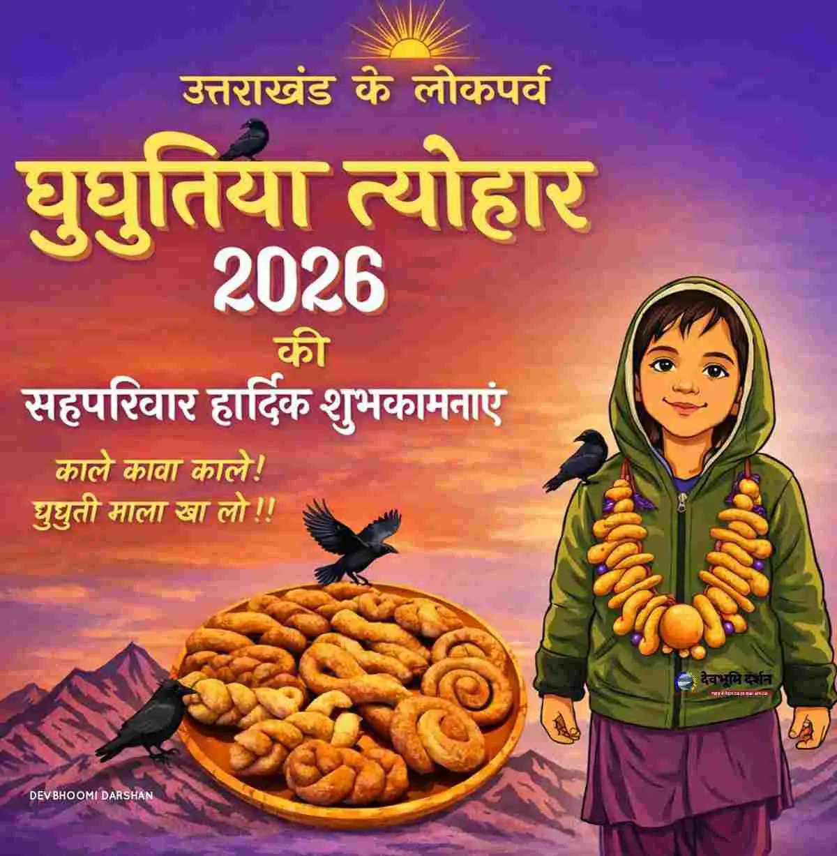 Ghughutiya Festival wishes 2026 |घुघुतिया त्यौहार की हार्दिक शुभकामनाएं फोटो इंस्टाग्राम संदेश|