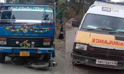 chamoli bike Accident today: 18 years old Manish Singh died ambulance bike dumper accident tharali gwaldam uttarakhand:
