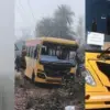 haridwar school bus accident today: due to dumper buses fell into farm uttarakhand breaking news: