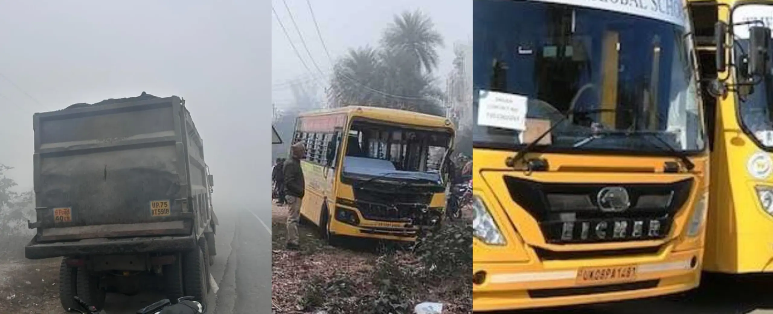 haridwar school bus accident today: due to dumper buses fell into farm uttarakhand breaking news: