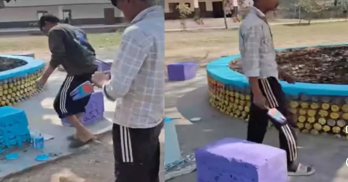 Dehradun school news today: Child labour in junior highschool premnagar cantt, students being paid to paint.
