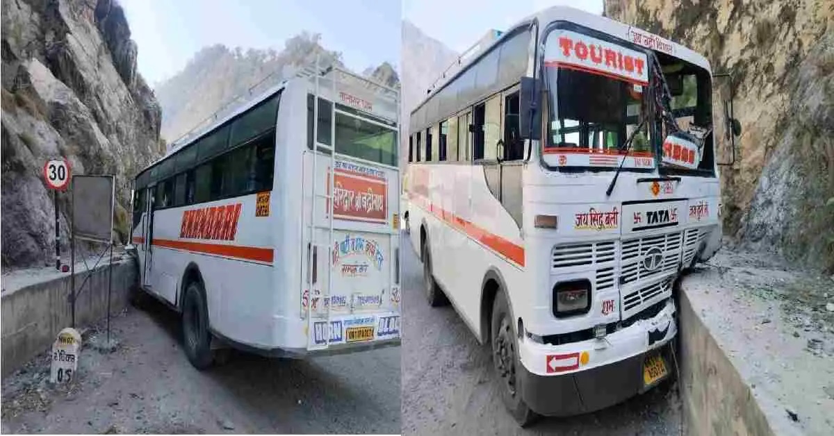 Uttarakhand badrinath highway bus accident: 39 passenger full gmou bus break failed in tota ghati.