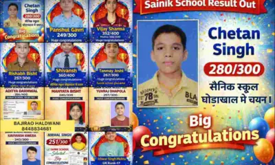 Sainik School result 2026 Haldwani Bajirao group of institutions ghorakhal
