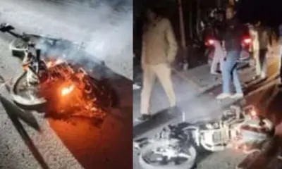 Haridwar bike accident today: 2 youth rahul Rajkamal died Bike turns into a ball of fire in Haridwar road uttarakhand latest news breaking update health insurance