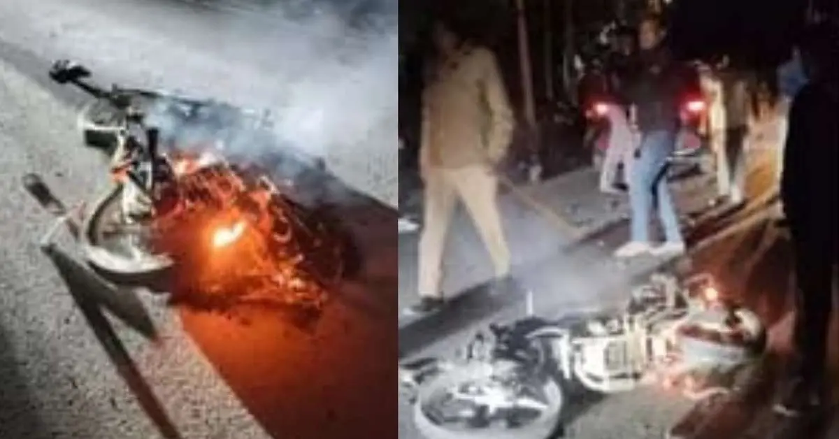 Haridwar bike accident today: 2 youth rahul Rajkamal died Bike turns into a ball of fire in Haridwar road uttarakhand latest news breaking update health insurance