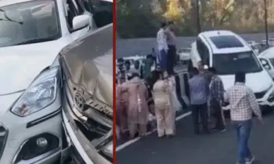 Delhi dehradun expressway news: delhi dehradun expressway car accident economic corridor 5 vehicles today.