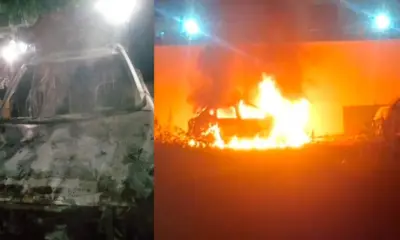 Roorkee news today: A car parked in a Roorkee plot caught fire haridwar car fire breaking news today uttarakhand live update