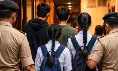 Ramnagar news today: Two minor girl students were found in school uniform with two students in a hotel