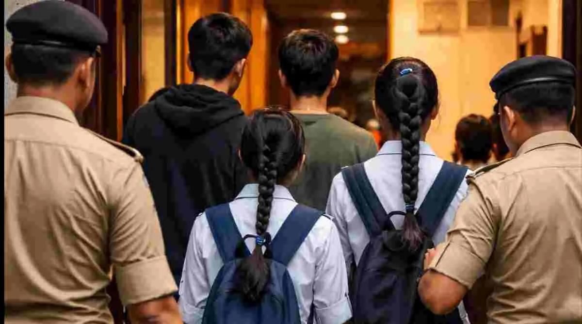Ramnagar news today: Two minor girl students were found in school uniform with two students in a hotel