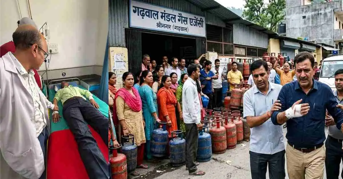 Srinagar LPG gas crisis: garhwal gas agency manager deepak kumar patel takes horrific step, hospitalized pauri breaking news today uttarakhand live