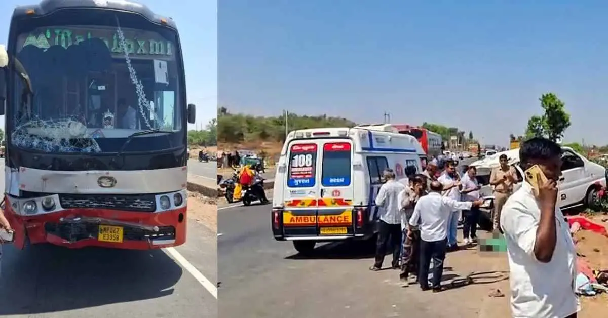 Gujarat car accident today: car bus accident sabarkantha road 8 died on the spot DevBhoomi darshan news today