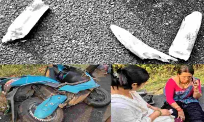 Uttarakhand khatima scooty accident today: elephant teeth broken teacher nikita kapri Tanakpur road
