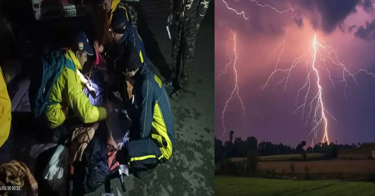 Rudraprayag news today: Two brothers of Lucknow died lightning strike in chopta Tungnath weather alert.