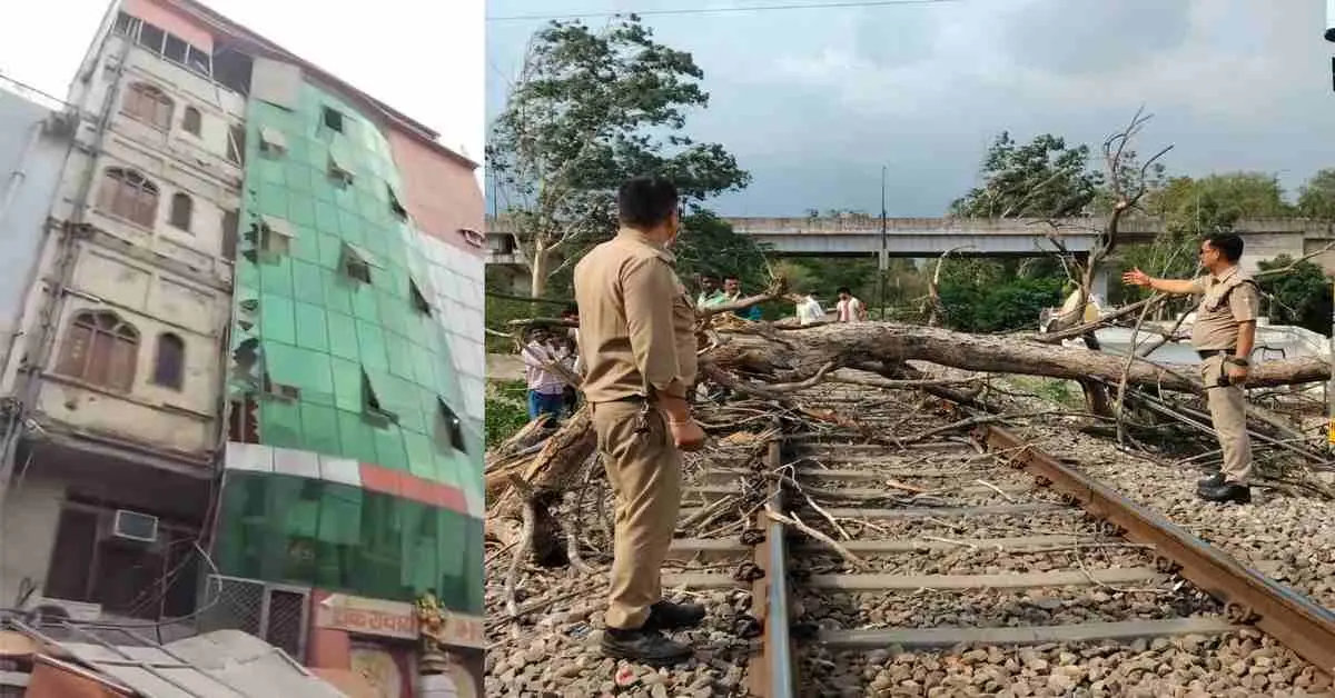 Uttarakhand weather today: Storm rain alert tree falls on railway track, hotel windows broken haridwar news today