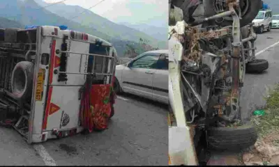 Uttarakhand news: Devprayag Rishikesh Badrinath highway accident Passenger Tempo Traveller Overturns