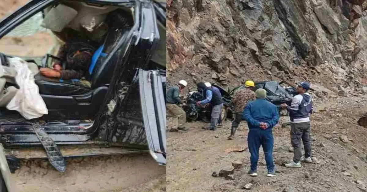 Pithoragarh Bolero accident today: heavy landslide boulder fell into bolero on Dharchula road breaking news.