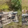 Uttarakhand news Today: Max Vehicle Carrying Jageshwar Devotees Falls Into ditch barechina Almora