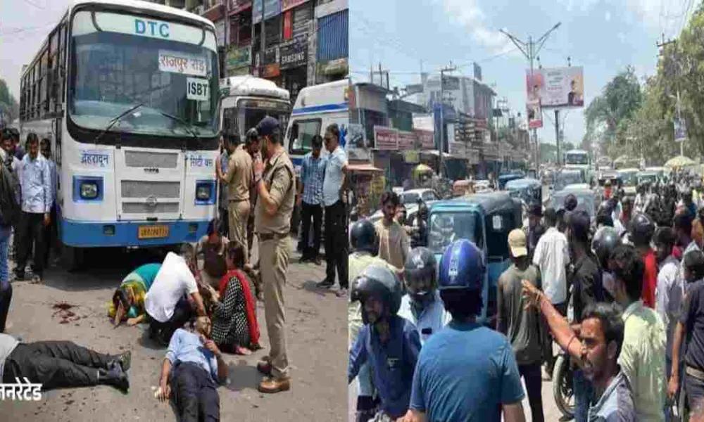 Dehradun accident news today: dehradun bus accident today city bus 6 injured lalpur Patel nagar road: