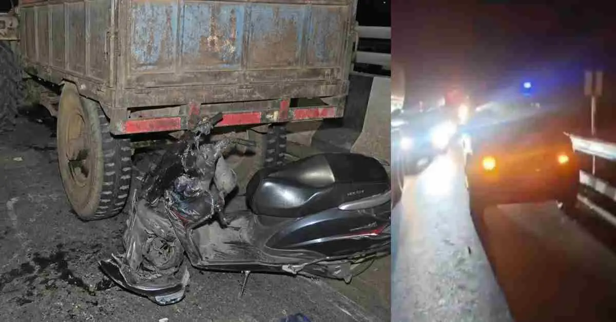 Haridwar accident news today: scooty tractor trolley accident grandparents and 5-year-old grandson died syamapur.