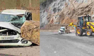Uttarakhand accident news: Rishikesh-Badrinath Highway Boulder Falls on Moving Car near tota ghati