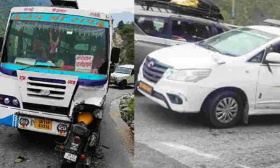 Uttarakhand Accident news: Rishikesh Badrinath Highway Bus and Bullet Bike Crash Near Devprayag