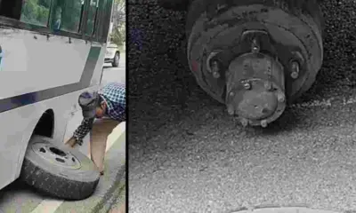 Nainital Kaladhungi breaking news: Major Accident Averted After Moving Bus Loses Both Rear Wheels