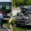 Tehri Garhwal Devprayag Road Accident News: Head-On Crash Between Bus and Car Leaves Four Injured