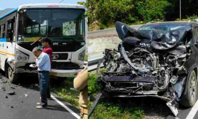 Tehri Garhwal Devprayag Road Accident News: Head-On Crash Between Bus and Car Leaves Four Injured